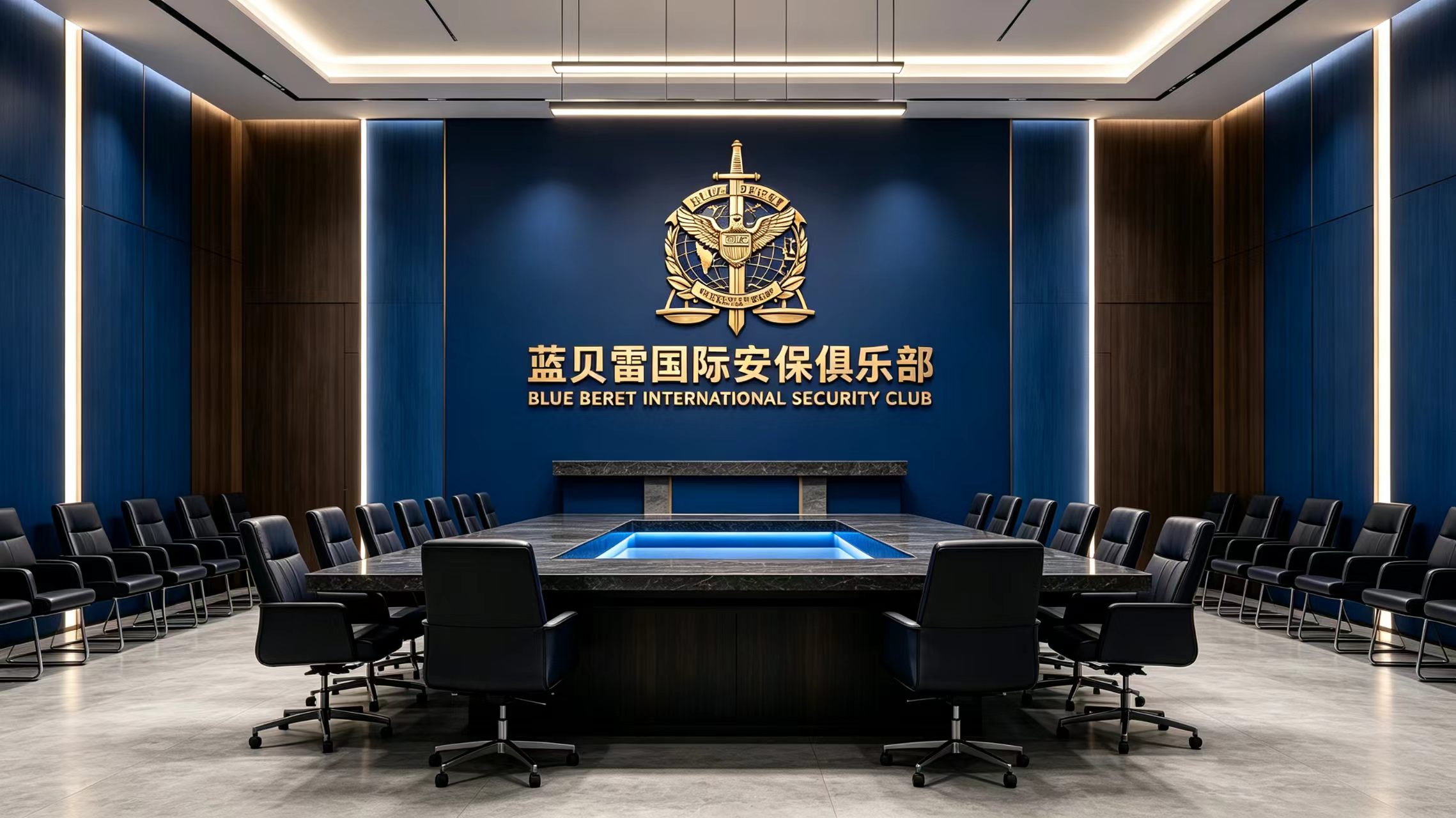 蓝贝雷国际安保俱乐部徽章